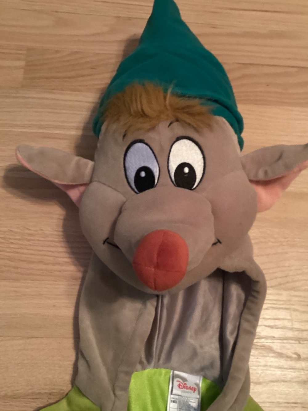 Vintage Disney Cinderella mouse friend Gus Gus Kids Costume - Gray, Green - Picture 2 of 5